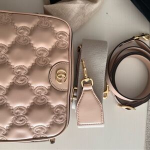 Gucci Beige Quilted Crossbody Bag